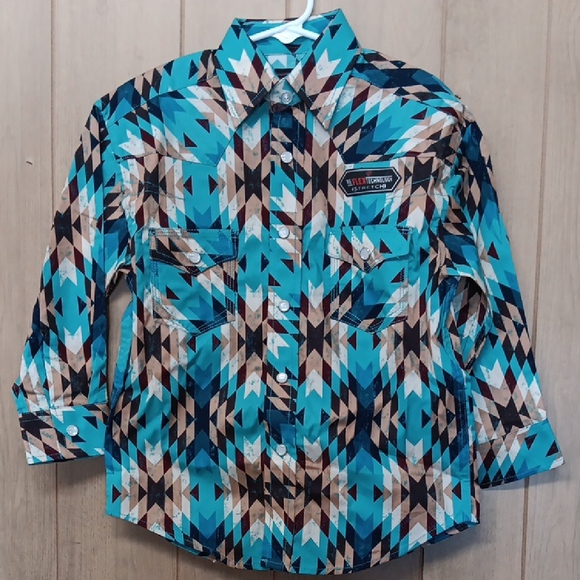 NWT Rock & Roll Denim Aztec Pearl Snap - Picture 1 of 6